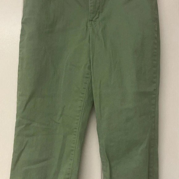 Nine West Jeans Women Cotton Stretch Jeans Button Cropped Length Agave Green 8 - Picture 1 of 6